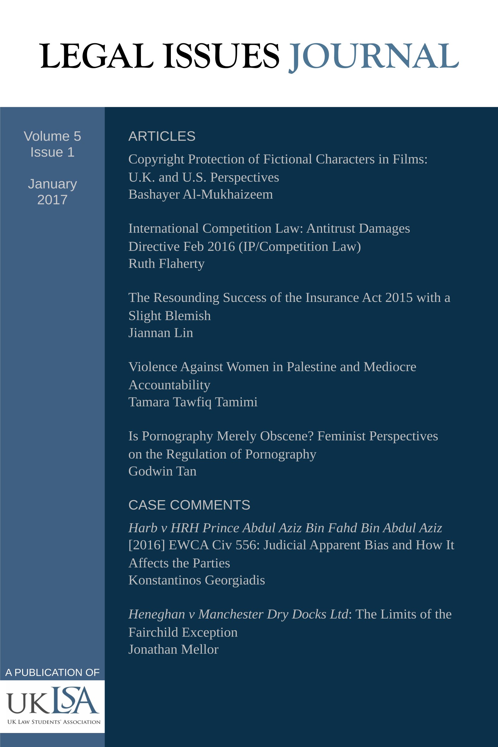 Volume 5, Issue 1